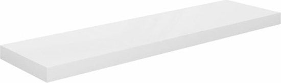 vidaXL Wandschap zwevend 90x23,5x3,8 cm MDF hoogglans wit