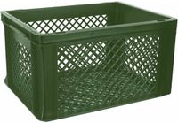Bellatio Design boîte de rangement - 3x - caisse de rangement - vert armée - 40 x 30 x 22 cm - plastique