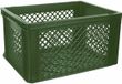 Bellatio Design boîte de rangement - 3x - caisse de rangement - vert armée - 40 x 30 x 22 cm - plastique