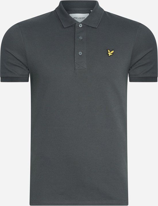 Lyle & Scott Plain Polo Shirt - Gunmetal - Men's Size L
