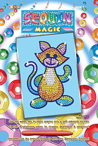 SEQUIN ART Mammut 8041806 Paillettes Oiseau Bouclée Kit de Bricolage avec Cadre en polystyrène, Image veloutée, Paillettes, feutres, Instructions pour Enfants à partir de 8 Ans