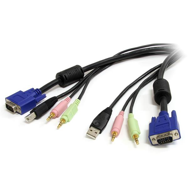 StarTech.com 1,80m 4-in-1 USB VGA KVM-switch Kabel met Audio en Microfoon