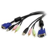 StarTech.com USBVGA4N1A6 1,80m 4-in-1 USB VGA KVM-switch Kabel met Audio en Microfoon Zwart