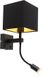 QAZQA zeno - Moderne Dimbare LED Smart Wandlamp met kap incl. wifi met Dimmer voor binnen - 1 lichts - L 20 cm - Zwart - Woonkamer | Slaapkamer