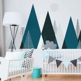 Ambiance Sticker Muursticker Kinderkamer Scandinavisch Berglandschap 60x90cm