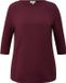 s.Oliver - Vrouwen - T-shirt met decoratieve U-hals - Bordeaux - Maat 46