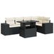 VidaXL Loungeset met kussens, poly rattan, zwart