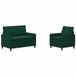 vidaXL Canapé 2 places Velours vert foncé