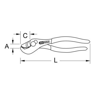KS Tools Special Pipe Wrench, 2-Way Adjustable, 178mm