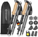 KESSER® Wandelstokken - opvouwbare trekkingstokken carbon - kurken greep - verstelbaar 115-135 cm