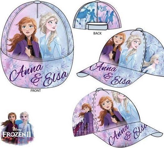 Disney Frozen II Cap - Satin - Size 54 cm (Approx. 5-10 Years) - Blue/Pink - Girls