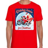 Bellatio Decorations Shoppartners Bv Fout Kerstshirt / t-shirt - Driving home for christmas - motorliefhebber / motorrijder / motor fan rood voor heren - kerstkleding / kerst outfit XL