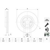 Bosch Disque De Frein 0 986 479 G93 Pour Sorento Iii, Santa Fé