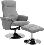 Homcom Fauteuil inclinable avec repose-pieds - Tissu polyester - Gris