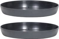 Prosperplast Opvangschaal/onderschaal voor bloempot/plantenpot - 8x - antraciet - rond - Dia 13,5 cm