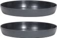 Prosperplast Opvangschaal/onderschaal voor bloempot/plantenpot - 8x - antraciet - rond - Dia 13,5 cm