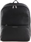 MANDARINA DUCK Leren Rugzak met laptopvak Mellow Urban Backpack Nero Zwart