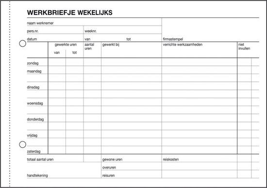 Sigel Expres werkbriefjes blok - A5 - wekelijks - 50 vel - SI-30255