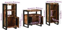 vidaXL Badkamermeubel Set 3-delig Veelkleurig en Zwart 40 x 35 x 90 cm