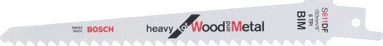 Bosch Lame de scie sabre S 611 DF Heavy pour bois et métal - 100 pièces - 3165140235518