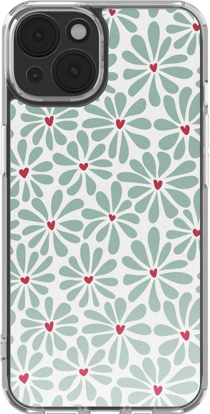 imoshion Hoesje - Geschikt voor Apple iPhone 14 - Design hoesje - Bloom Love Sage Green