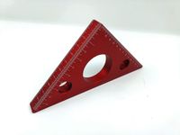 Merkloos / Sans marque SPHProducts Hoekmeter Driehoek Heerser - Houtbewerking Tool - Aluminiumlegering - Rood - Meetinstrument - Ergonomisch ontwerp - Geschikt voor precis