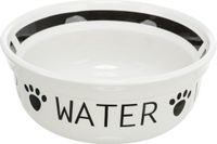 Trixie Fontaine à eau Chien Eau Céramique Blanc/Noir 2,6 l 25 cm