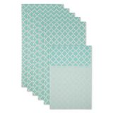 DII Koelkast Liner Collectie Niet-klevend, op maat gesneden, 12x24, Aqua Rooster, 6-delig