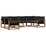 vidaXL - Buiten - bank - set - 6 - st - Naturel - en - Zwart