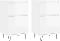 vidaXL Dressoirs, 2 stuks, hoogglans wit, 40x35x70 cm, bewerkt hout