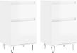 vidaXL Dressoirs, 2 stuks, hoogglans wit, 40x35x70 cm, bewerkt hout