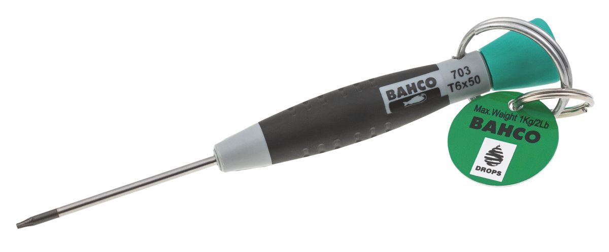 Bahco Precisie schroevendraaier | met veiligheidsring | TORX® | T8 x 50 mm - TAH703-8-50