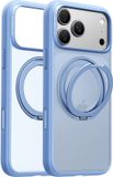 TORRAS Hoesje Geschikt voor Apple iPhone 18 Pro - UPro Ostand O1 Guardian - Compatibel met MagSafe / Qi2 - Back Cover met Magneet - 360° Draaibare Ring Standaard - Blauw