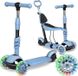 Tricycle draisienne 5-en-1, avec éclairage LED, bleu