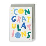Gefeliciteerd Kindred Gefeliciteerd Kaart - Hedendaags Kleurrijk Zon- en Maanontwerp - Blank Voor Uw Eigen Boo