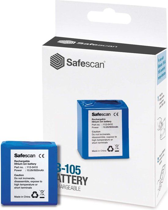 Safescan Battery Pack for 135 145 155 165 - 600 mAh - 10.8 V - Lithium