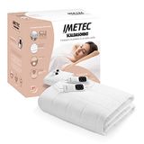Imetec Scaldasonno Adapto Maxi, span-warmteonderbed voor tweepersoonsbed, 195 x 165 cm, snelle opwarming, personaliseerbare temperatuur, 100% gewatteerd percale katoen, dubbele bediening, 6