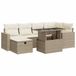 vidaXL Loungeset met kussens, polyrattan, beige