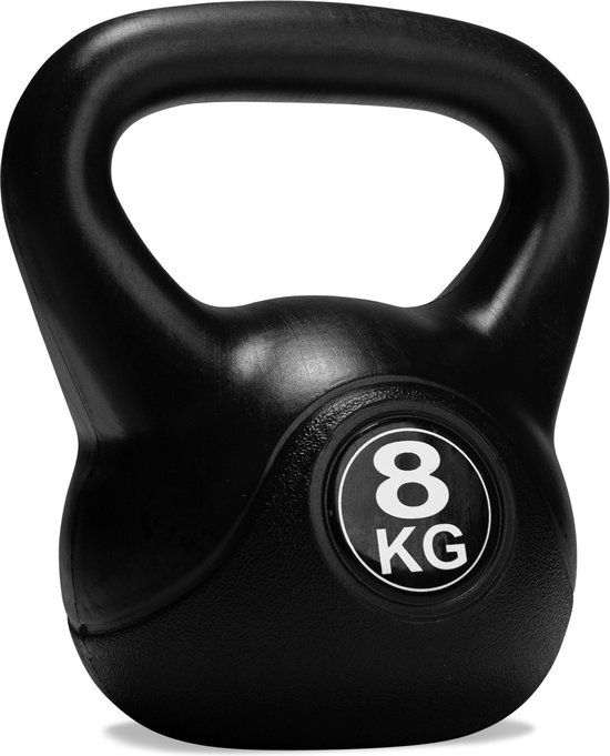 VirtuFit PVC Kettlebell - 8 kg - Zwart