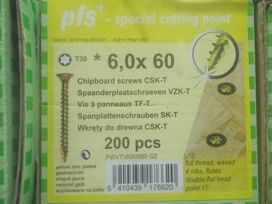 pgb-Europe PGB Spaanderplaatschroef VZK-T 6,0x060mm (200 stuks)