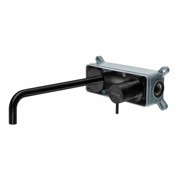 Qisani Flow inbouwwastafelkraan mat Zwart 25603.03