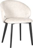 LABEL51 Logan Eetkamerstoel - Creme - Chenille - Zwart Metalen Frame