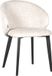 LABEL51 Logan Eetkamerstoel - Creme - Chenille - Zwart Metalen Frame