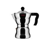 Alessi AAM33/6 Moka espresso coffee machine aus Aluminiumguss black, 6 Tasse