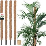 KOTARBAU® 4 st Kokosstok, Plantenstok, ⌀ 2,5 x 80 cm, Kokosstaaf, Klimhulp Monstera, Bruin, Kokosvezel