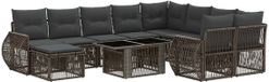 vidaXL Tuinbank Set 11-delig Grijs en Donkergrijs Polyrattan