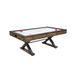 VEVOR Table de hockey sur gazon, 214 cm, jeu de hockey sur gazon d'intérieur avec 2 poussoirs, 2 palets, tableau de bord électronique, pieds en X et soufflerie haute puissance, pour la famille