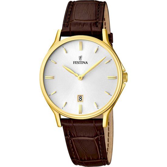 Festina Herenhorloge F16747/1 - Wit - Goudkleurig - 39 mm
