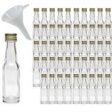 mikken 50 mini glazen flessen 20 ml met schroefdop incl. trechter