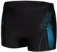 Arena Boxer de bain graphique pour hommes noir/turquoise Polyester/Élasthanne Boxer résistant aux UV à séchage rapide